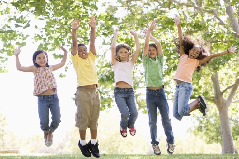 children jumping